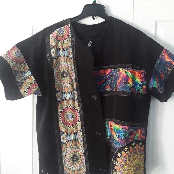 Unique one of a kind handmade needlecord size large beautiful shirt - Picture 8 of 16